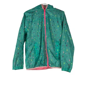 LANDS END - GIRLS LARGE 14-16 - GREEN FULL ZIP HODED LIGHTWEIGHT JACKET - Picture 1 of 4