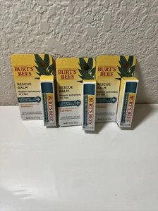 3 Sticks - Burt's Bees Rescue Balm w/ Turmeric - Cooling Eucalyptus Lip Balm - Picture 1 of 2