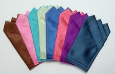 POCKET SQUARES Bright Satin  - Square folded & sewn ready to slip in suit pocket