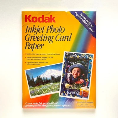 New Kodak Inkjet Photo Greeting Card Paper • 8.5 x 11 20 Cards & Envelopes - Image 1 of 3