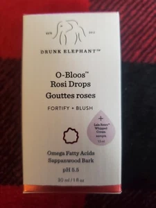 DRUNK ELEPHANT   O-Bloos Rosi Drops Glow Fortify + Blush NEW FULL SIZE in BOX - Picture 1 of 6