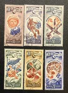 Russia: 1977 Complete set of 6 used, SC# 4589-4594 Gagarin & Space # 05-08212 - Picture 1 of 1