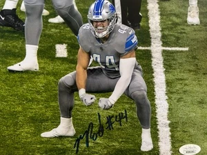 Malcolm Rodriguez Signed 8x10 Detroit Lions In Game Celebration Photo JSA Cert - Picture 1 of 2