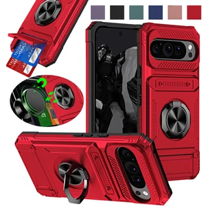 Para Google Pixel 9 Pro XL / 9 Pro / 9 Anillo Magnético Soporte Estuche Ranura para Tarjeta Cubierta - Imagen 1 de 52