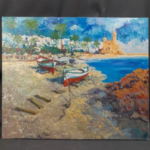 C-1862. TOMÁS MARTÍNEZ SUNYOL (1964). ÓLEO SOBRE LIENZO. SITGES. FINALES S. XX. - Picture 1 of 6