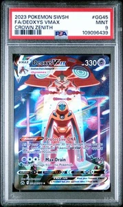 2023 POKEMON SWORD & SHIELD CROWN ZENITH #GG45 FULL ART/DEOXYS VMAX PSA 9 - Picture 1 of 2