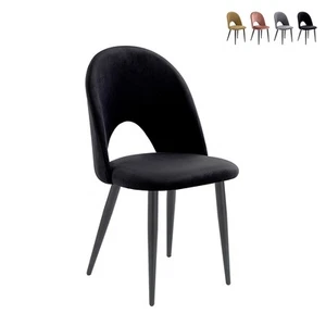 Juego de 4 sillas de comedor cocina diseño moderno en terciopelo Bounty - Imagen 1 de 27