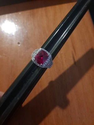 Charles Winston Bella Luce11.74ctw Lab Created Ruby/diamond Simulant Ring Size 5 - Image 1 of 4
