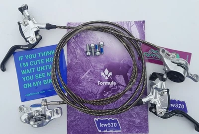 Formula - Juego de frenos de carreras R1R/R1 mangueras polacas plateadas con kevlar 83-146 cm negro Foto 1 de 4