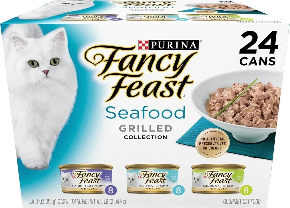 Fancy Feast Grilled Wet Cat Food  Seafood Collection   (Pack of 24) 3 oz. Cans - Image 1 of 1
