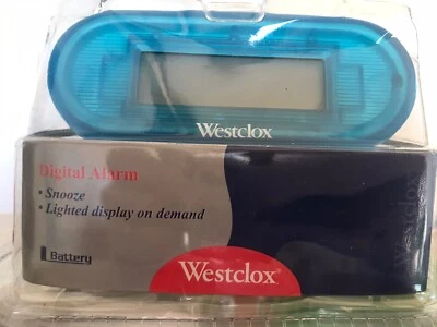 Westclox Omni Blue Or Green Digital Alarm Clock Runs on 1 "AA" Battery - Image 1 of 4
