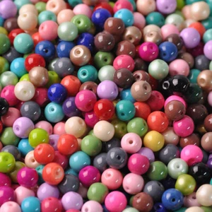 Round 4mm 6mm 8mm Coated Opaque Glass Loose Spacer Beads For Jewelry Making Lot - Bild 1 von 38