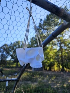 SMALL Gothic Hanging Skull Planter On Twine - Picture 1 of 6