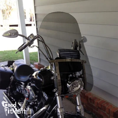 For Harley Davidson Dyna Wide Glide Smoke Motorcycle Windshield 7/8'' 1'' Bars Foto 1 de 4