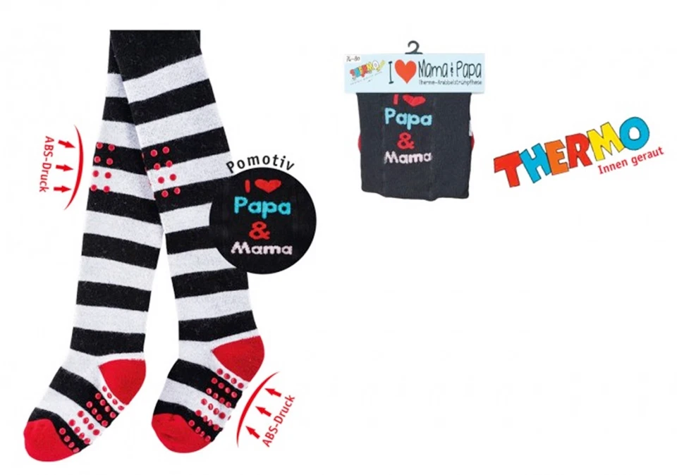 CH-HOME-DESIGN Thermo Krabbel-Strumpfhose für Babys mit ABS-Druck Kinder Strumpfhose CH - 5771
