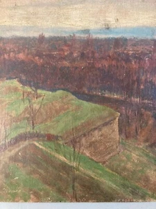 Schönes Ölgemälde Sigismund JEANÉS Holzschild Landschaft Impressionist - Bild 1 von 10