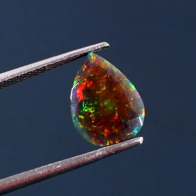 1,80 quilates - Ópalo etíope negro facetado corte pera piedra preciosa ópalo calidad AAA Foto 1 de 3