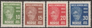 EDSROOM-16351 Norway 145-148 MNH 1929 Complete Abel Mathematician CV$45 - Picture 1 of 2