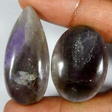 100.60Cts100%Natural Blue Amethyst Agate Oval pear Cabochon Gemstones.2pes