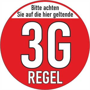 3G Aufkleber 3G Regel Sticker 10cm Eintritt für Geimpfte + Genesene + Ungeimpfte - Bild 1 von 7