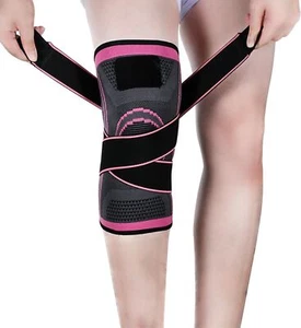 Knee Support Compression Sleeve Brace Gym Sports Patella Arthritis Pain Relief - Picture 1 of 26