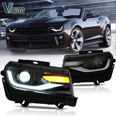 VLAND LED Headlight For 2014 2015 Chevrolet Camaro LS LT SS Projector Left+Right - Image 1 of 4