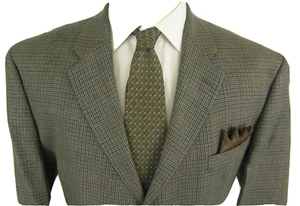 Ralph Lauren Dillards Men Wool Silk Checks Plaids Blazer Jacket Sport Coat 46 R - Picture 1 of 12