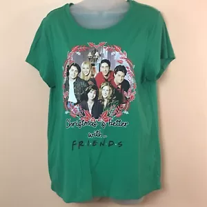 Friends Graphic Print Green “Christmas Is Better With Friends” T-Shirt Adult M - Picture 1 of 4