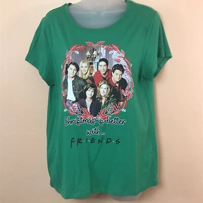Camiseta Friends Estampado Gráfico Verde “Christmas Is Better With Friends” Adulto M Foto 1 de 4