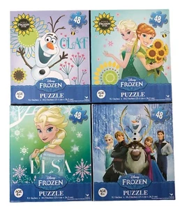 Fun 4 Pack Disney Frozen 48 Pc Jigsaw Puzzles Anna Elsa Kristoff Sven Hans Olaf - Picture 1 of 10