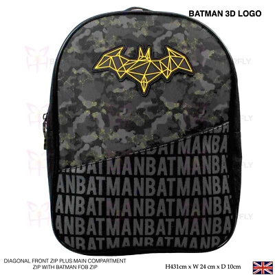 Kinder Kinder Batman DC Rucksack Schule Premium Back Pack Tasche Logo (3D)
