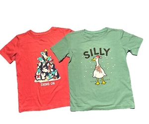 Life Is Good Crusher Set Two Kids Small Holiday T-shirts Ss Crew Cotton - Picture 1 of 7