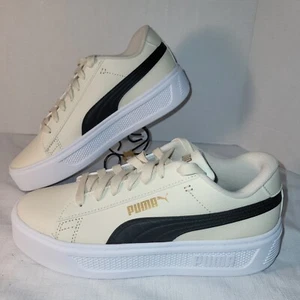 Puma Smash Platform V3 Alpine Snow Gold Womens Shoes Sz 8.5 Leather Sneakers NEW - Picture 1 of 15