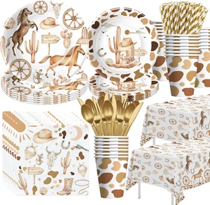 Western Cowboy Birthday Party Decorations Dinnerware - Wild West Party Supplies, - Picture 1 of 7