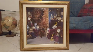 Quadro Puzzle "Suite e Gatti" Con Cornice Legno Dorata cm. 65x65 - Foto 1 di 1