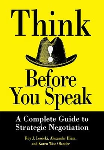 Think Before You Speak Ein kompletter Leitfaden für strategische Verhandlungen Hartstaubabdeckung - Bild 1 von 2