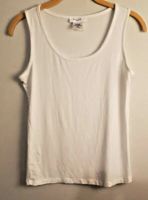 Kate Hill Petite Womens White Sleeveless Stretch Tank Top sz SP  10-8 - Image 1 of 4