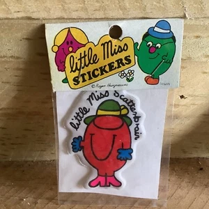 SEALED 1980s ORIGINAL LITTLE MISS PUFFY STICKER - LITTLE MISS SCATTERBRAIN - Picture 1 of 4