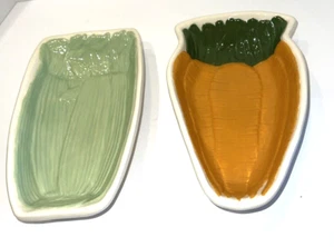 Carrot Celery Vegetable Relish Appetizer Serving Dishes 8.75”x 5” Vintage - Picture 1 of 11