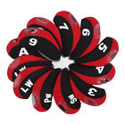 12 Pcs Iron Head Cover Set Club Headcover Set With Numbers Red Fits Most Clubs