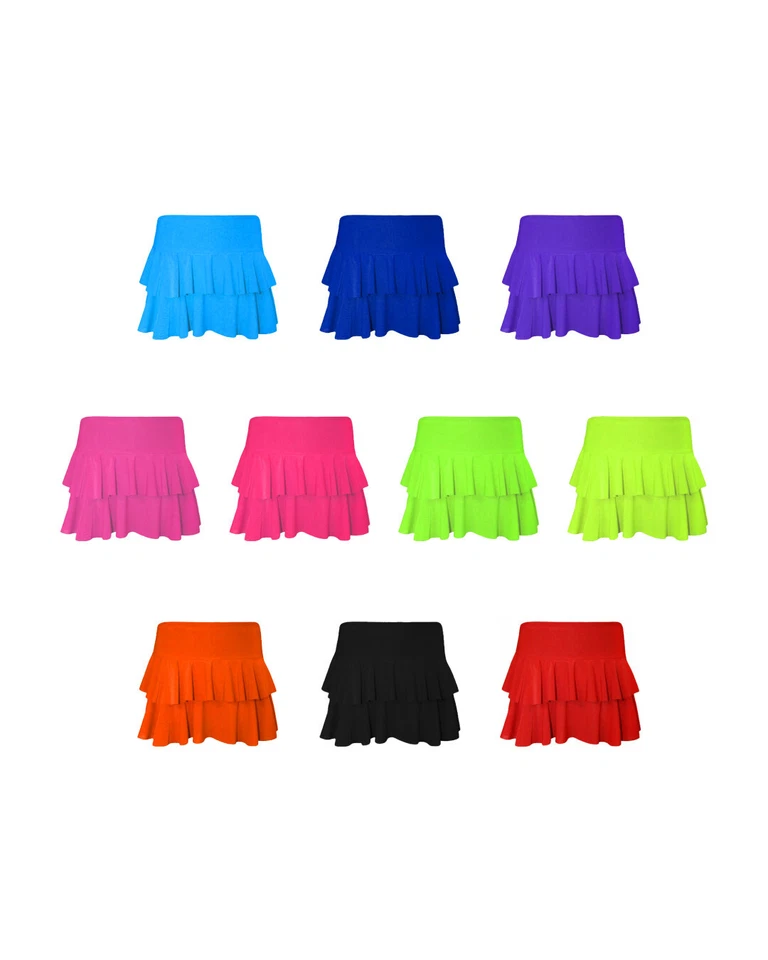 Girls Ra Ra Skirt Tutu Style Layered Ruffle Party Dance Fancy Dress - Ages 5-13 - Image 1 of 1