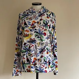 POLO RALPH LAUREN BEAR TOP HOODIE SHIRT SURF SWIM BEACH COTTON LONG SLEEVE 8/10 - Picture 1 of 6