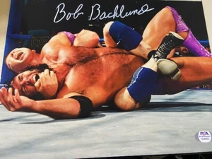 PSA AUTHENTICATED BOB BACKLUND AUTOGRAPHED 8x10 Photo WHITE INK WWE WWF - Picture 1 of 1