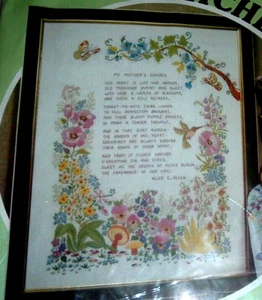 Vintage Paragon "My Mother's Garden" Sampler Flowers Crewel Embroidery Kit - Picture 1 of 3