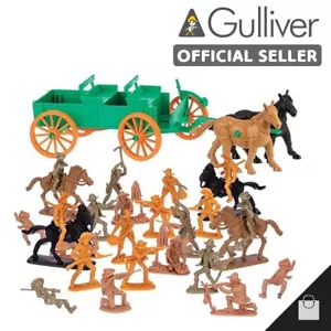 Fort Apache Vintage Indians Atlantic Figures - Miners & Cowboys 37 Piece Playset - Picture 1 of 3
