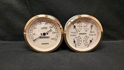5 “ Quad Gold Mech Street Rod Gauge Set  STREET ROD HOT ROD, UNIVERSAL       - Image 1 of 4