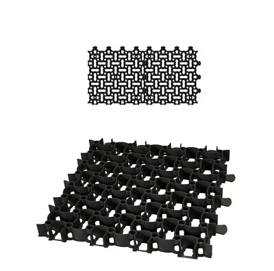 2x Rasengitter 50x50cm schwarz Kies Waben Rasen Steine Paddock Platten Matten - Bild 1 von 4