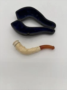 Ancienne branche de pipe en écume de mer style cactus avec étui tige cataline 4" - Photo 1/10