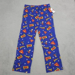 Superman Super Pajama Pants Mens Medium Dad Classic Sleep Pajama Bottoms Blue - Picture 1 of 15