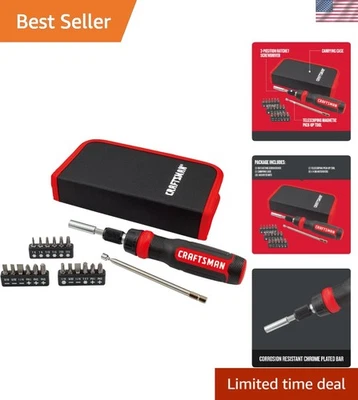 Ergonomic 26-Piece Ratcheting Screwdriver - Quick Rotation & Torque Control - Image 1 of 4